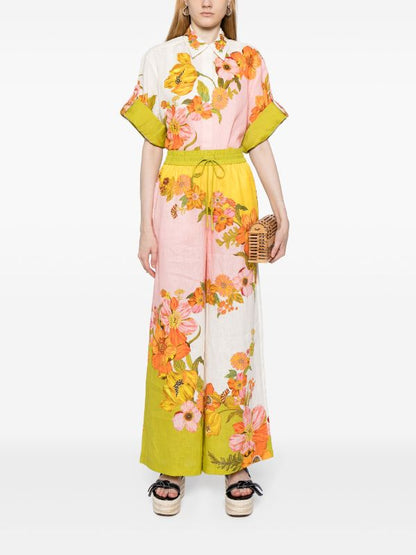 Tropical Smoothie Oversized Floral Linen Shirt