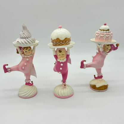 Pink Gingerbread Kids Carrying Cakes