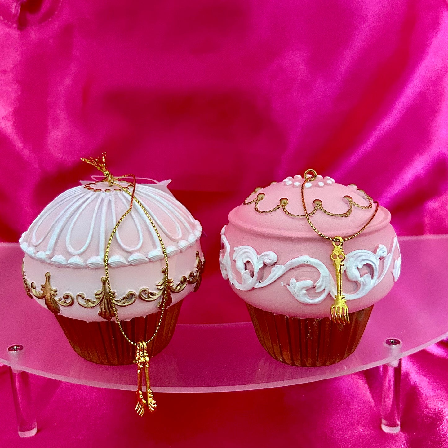 Pink Cupcake Ornaments /2