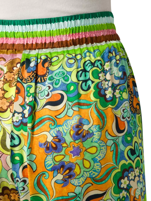 Kaleidoscope Silk Satin Pants