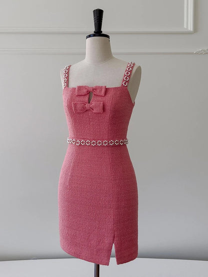 Pink Bow Mini Dress