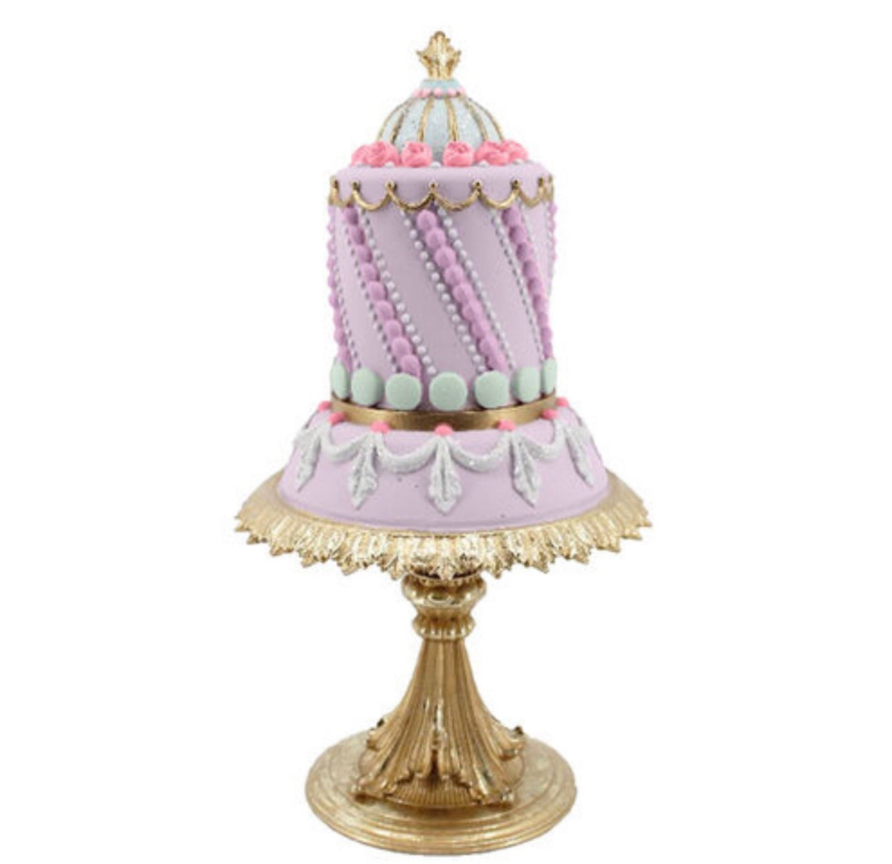 Purple Cake on Gold Pedestal