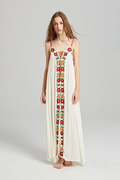 White Floral Maxi Dress