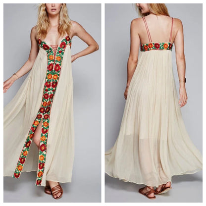 White Floral Maxi Dress