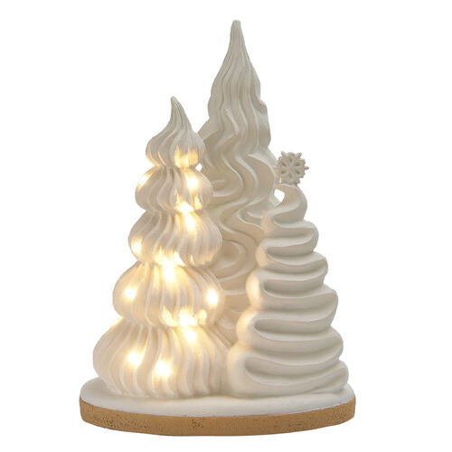 LED Lighted Frosted Trees 11”