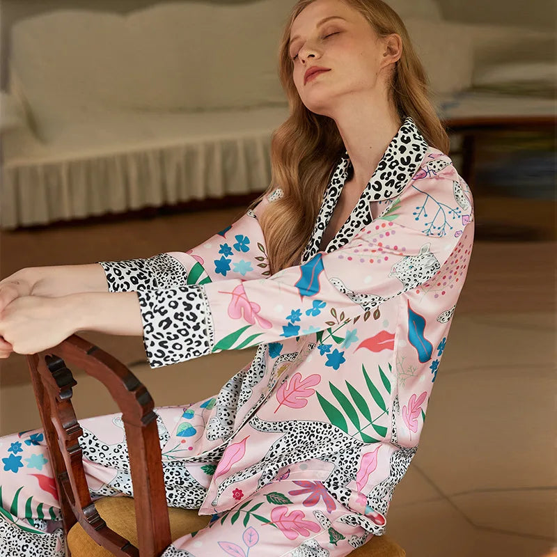 Leopard Silk Pajamas