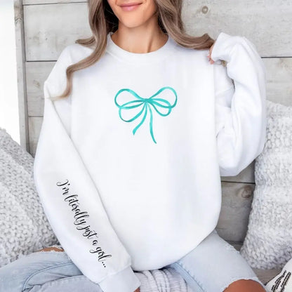 Coquette Bow Just A Girl Sweatshirt