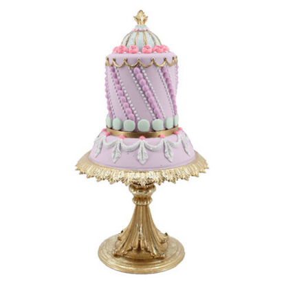 Purple Cake on Gold Pedestal