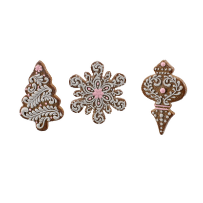 Set of 6 Gingerbread Decorated Cookie Ornaments