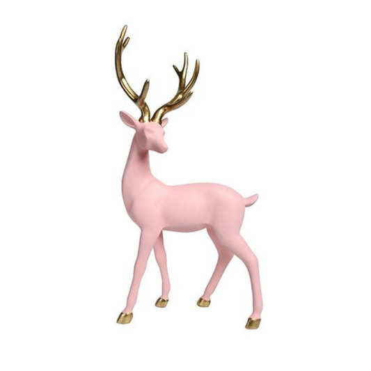 Light Pink Reindeer w/Gold Antlers