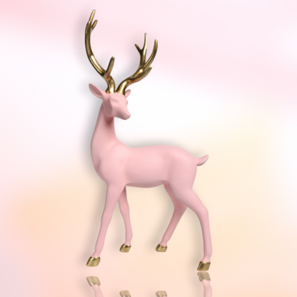 Light Pink Reindeer w/Gold Antlers