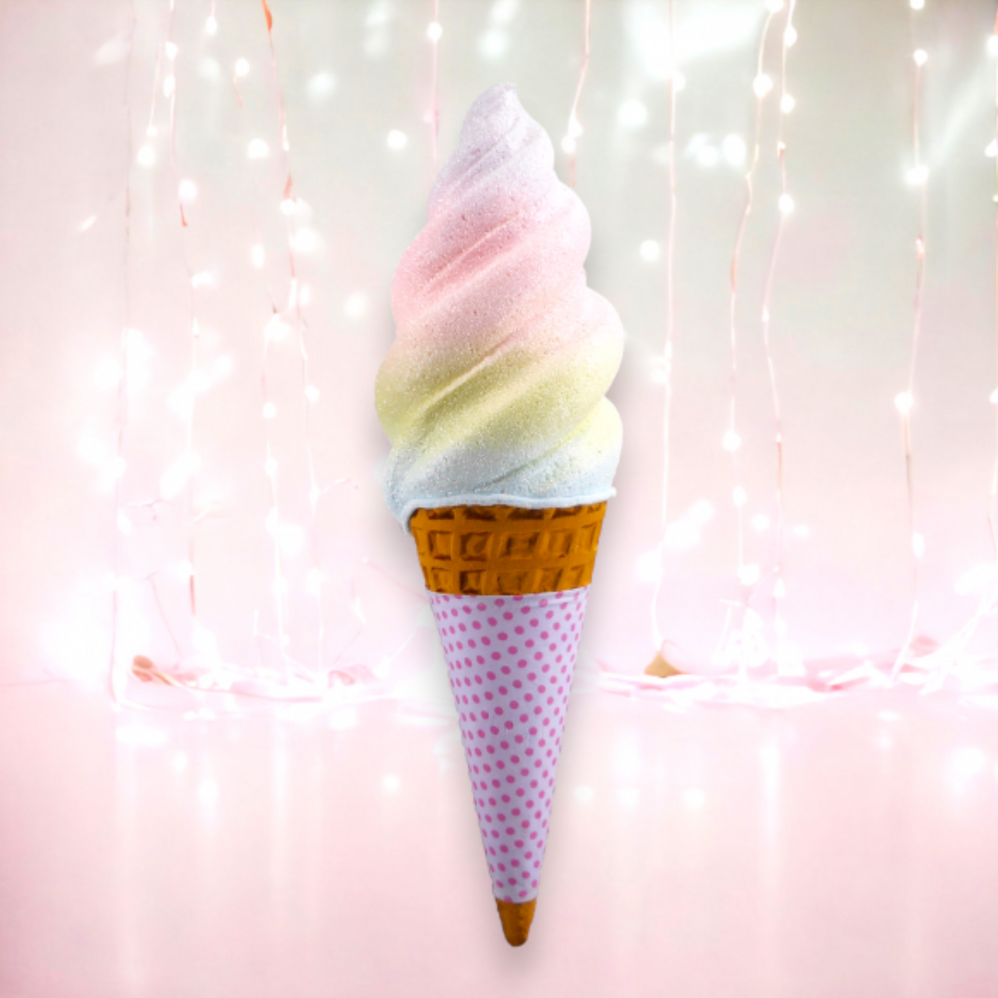 Ice Cream Cone Rainbow Swirl  w/Purple Sleeve