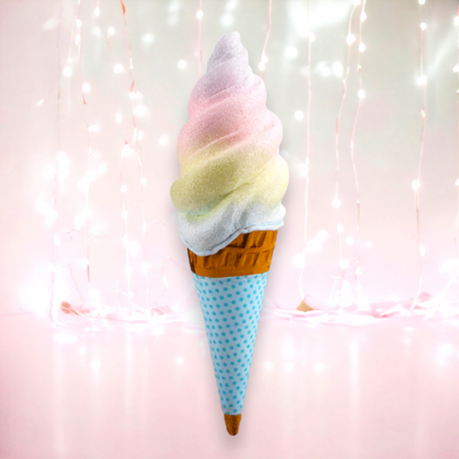 Ice Cream Cone Rainbow Swirl  w/Blue Sleeve
