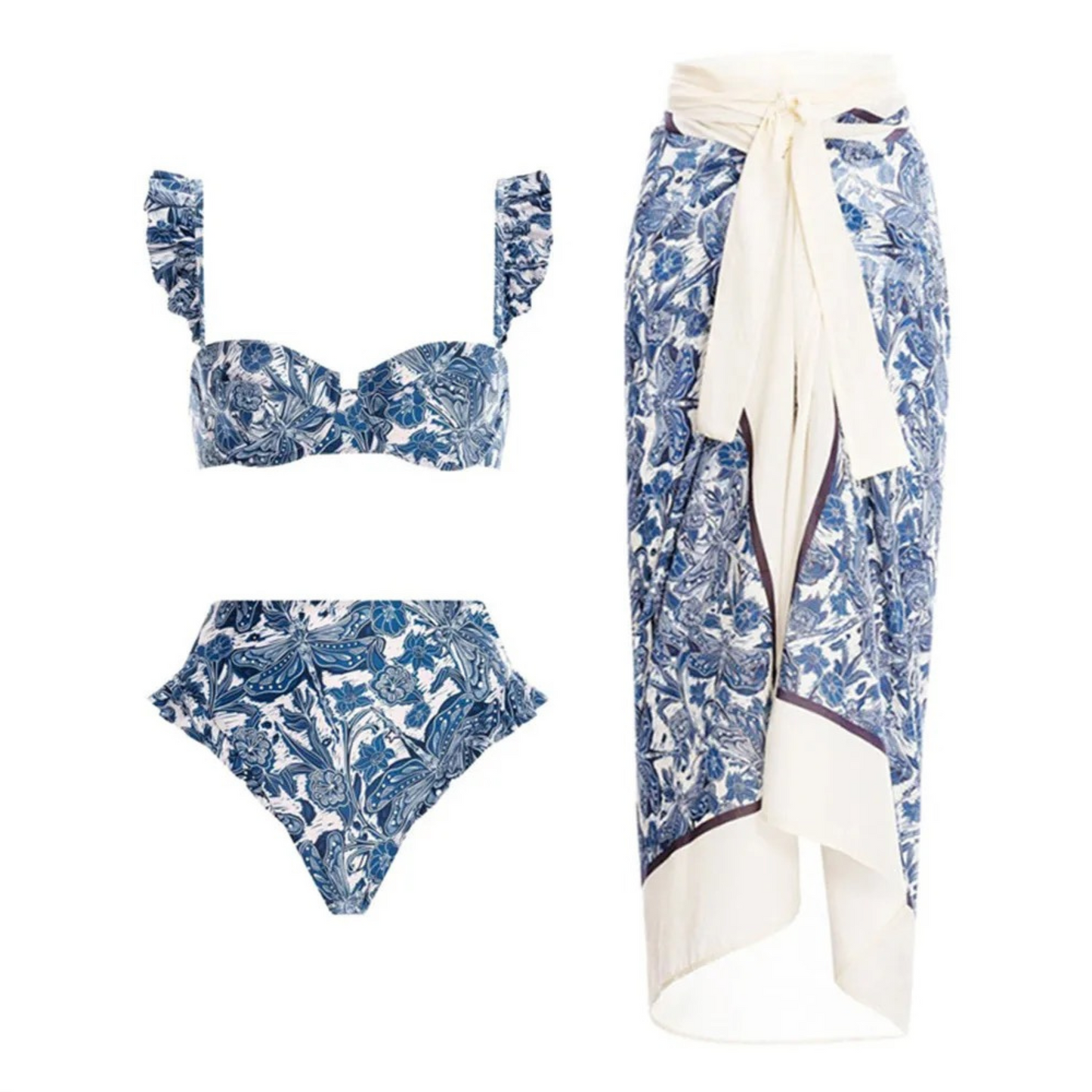 Blue Floral Swimsuit