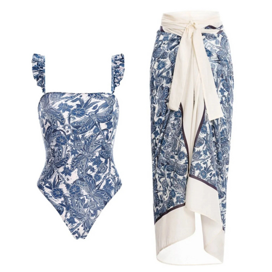 Blue Floral Swimsuit