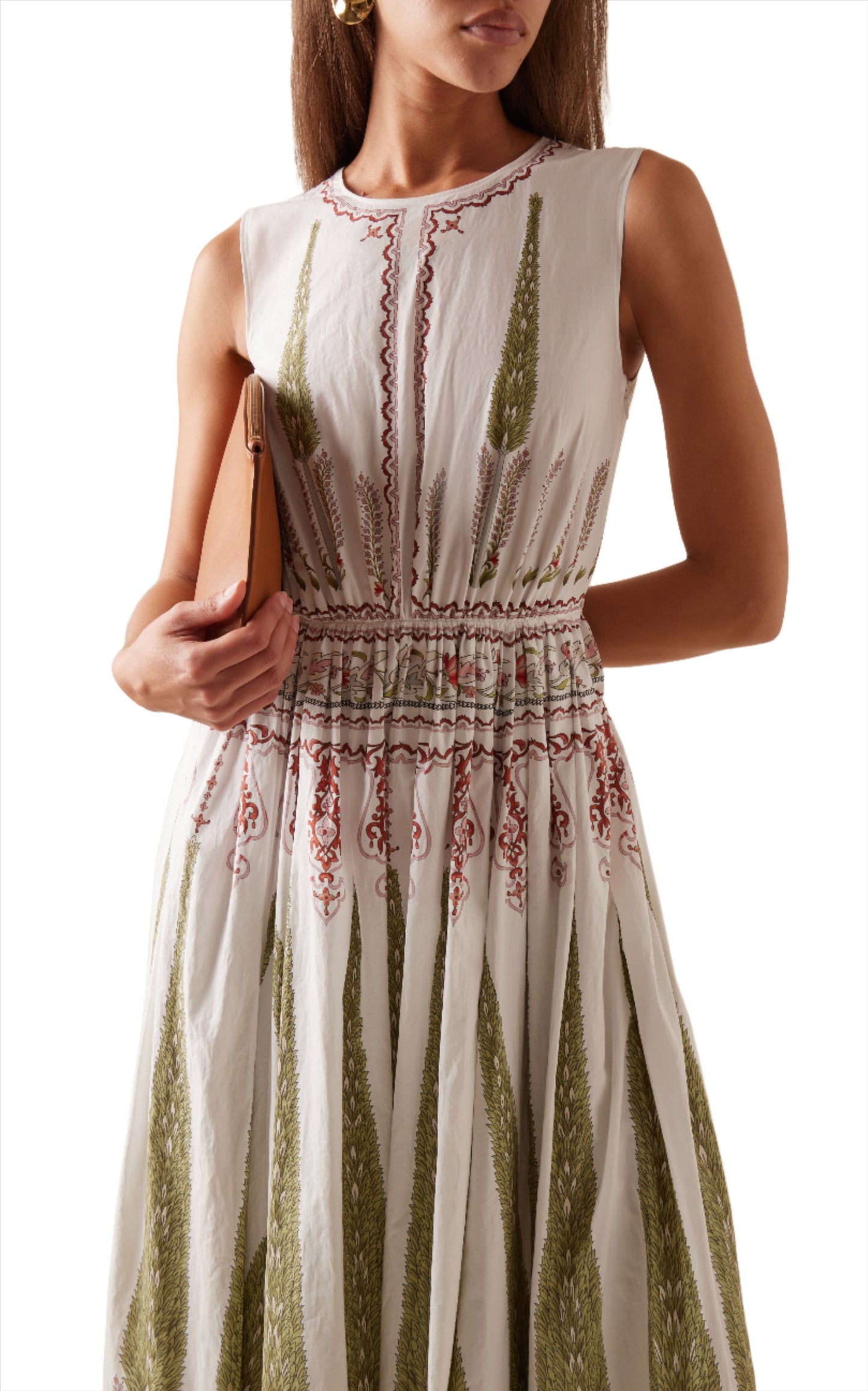 Garden Print Sleeveless Maxi Dress