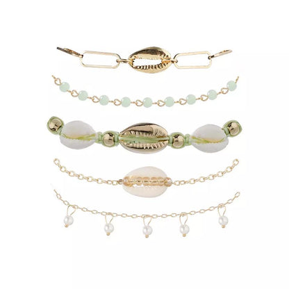 Mint Seashell Bracelet Set