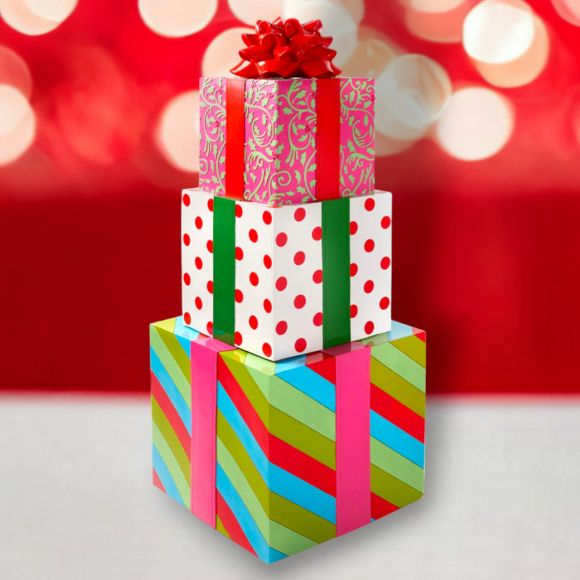 Stacked Bright Gift Boxes