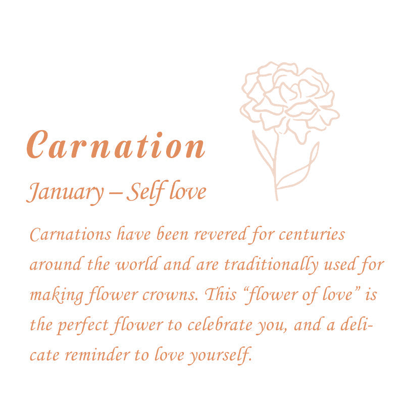 January Birth Month Flower Pendant Carnation