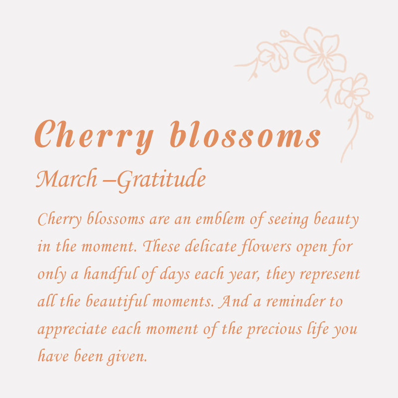 March Birth Month Flower Pendant Cherry Blossom
