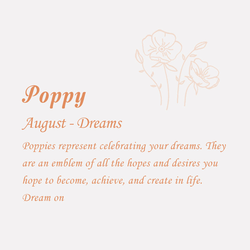 August Birth Month Flower Pendant Poppy