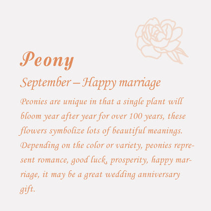 September Birth Month Flower Pendant Peony