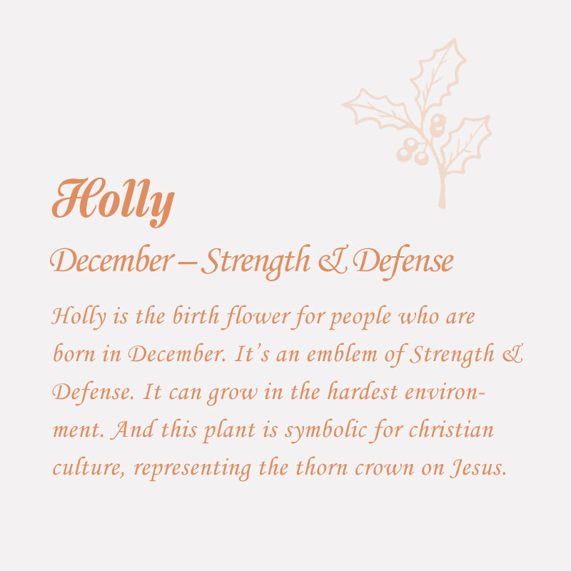 December Birth Month Flower Pendant Holly