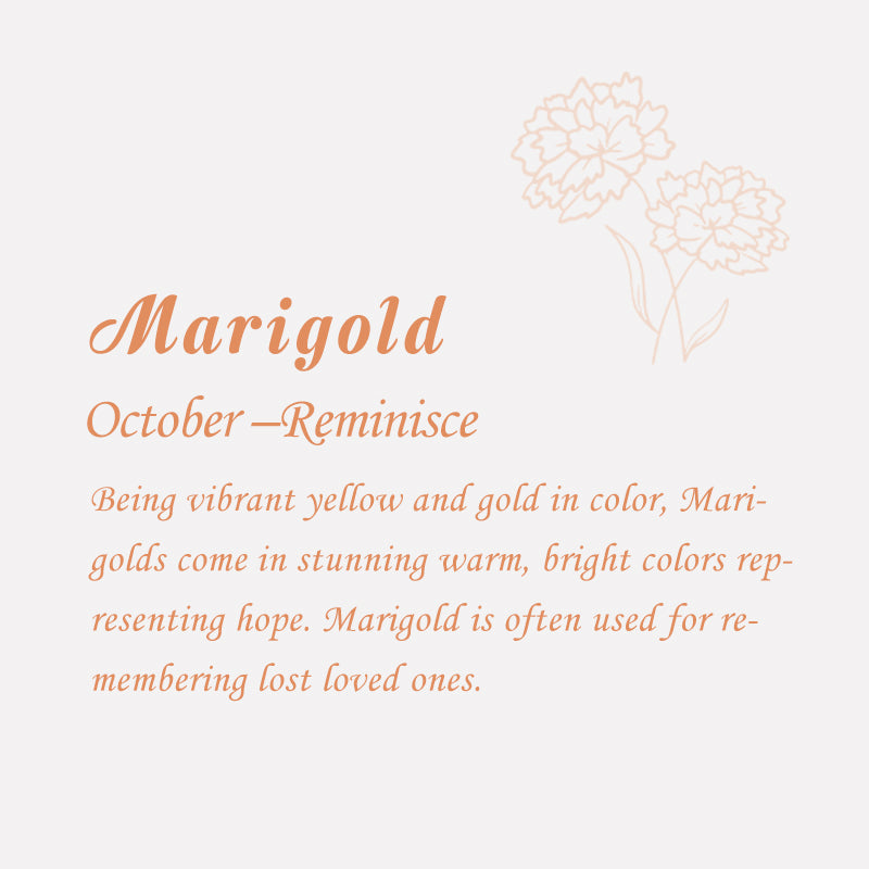 October Birth Month Flower Marigold Pendant