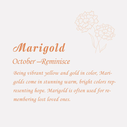 October Birth Month Flower Marigold Pendant