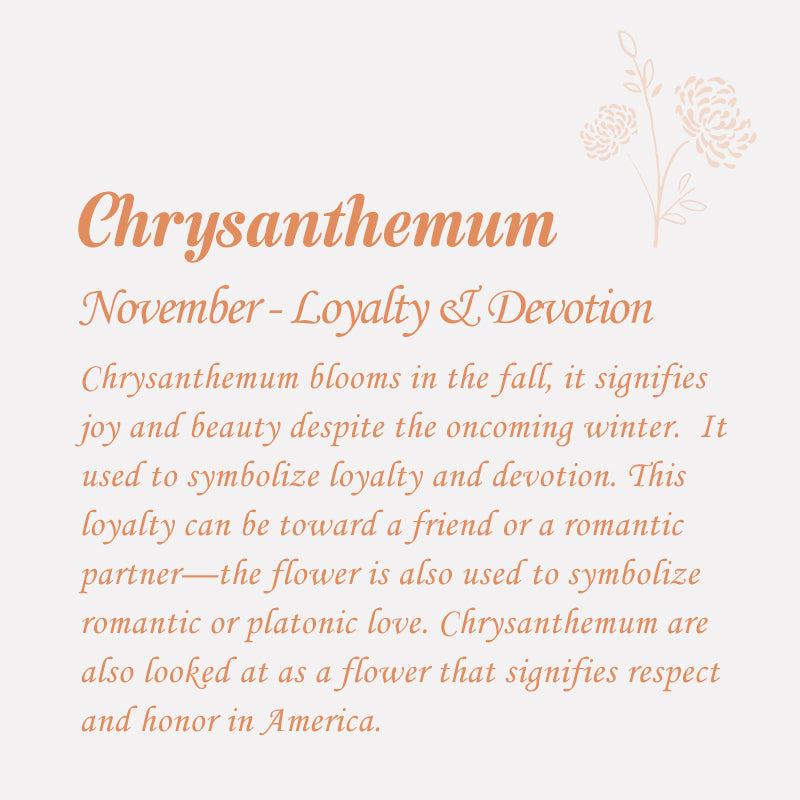 November Birth Month Flower Pendant Chrysanthemum