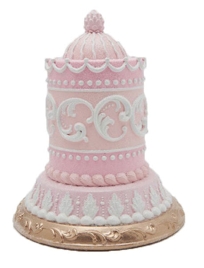 Pink Domed Cake Decor on Gold Tray Stand