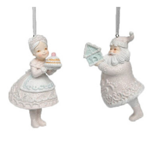 Mr and Mrs Claus Pastel Ornaments