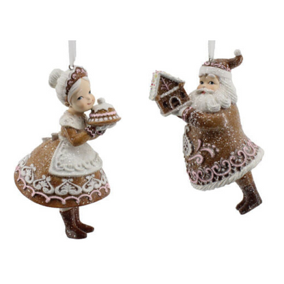 Mr and Mrs Claus Pastel Ornaments