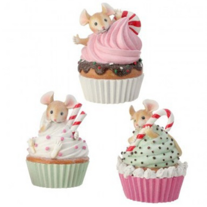 Cupcake With Mouse Mice Set Of 3