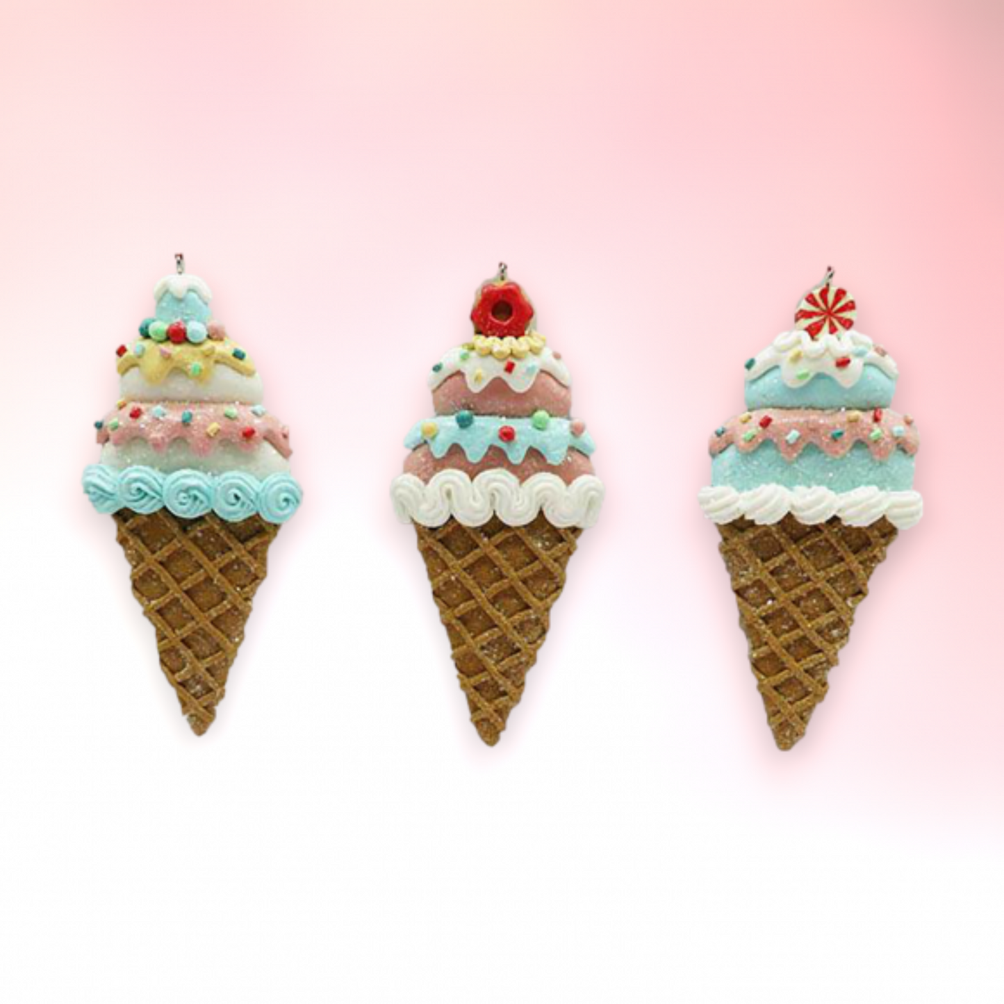 Candy Ice Cream Cone Cookie Ornaments