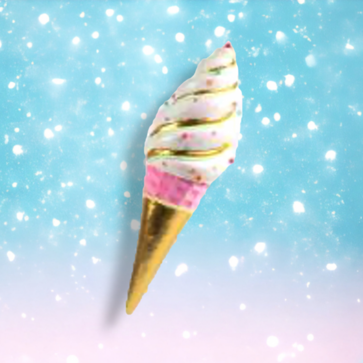 Ice Cream Cone Hanging Pink/Gold
