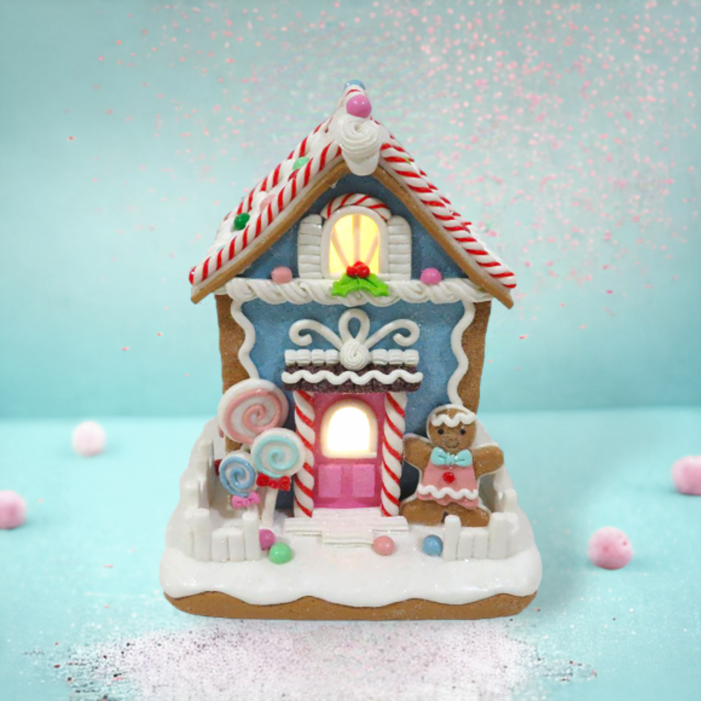 Blue Candy Gingerbread House