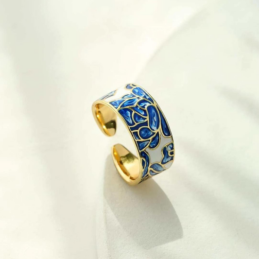 Blue Floral Ring