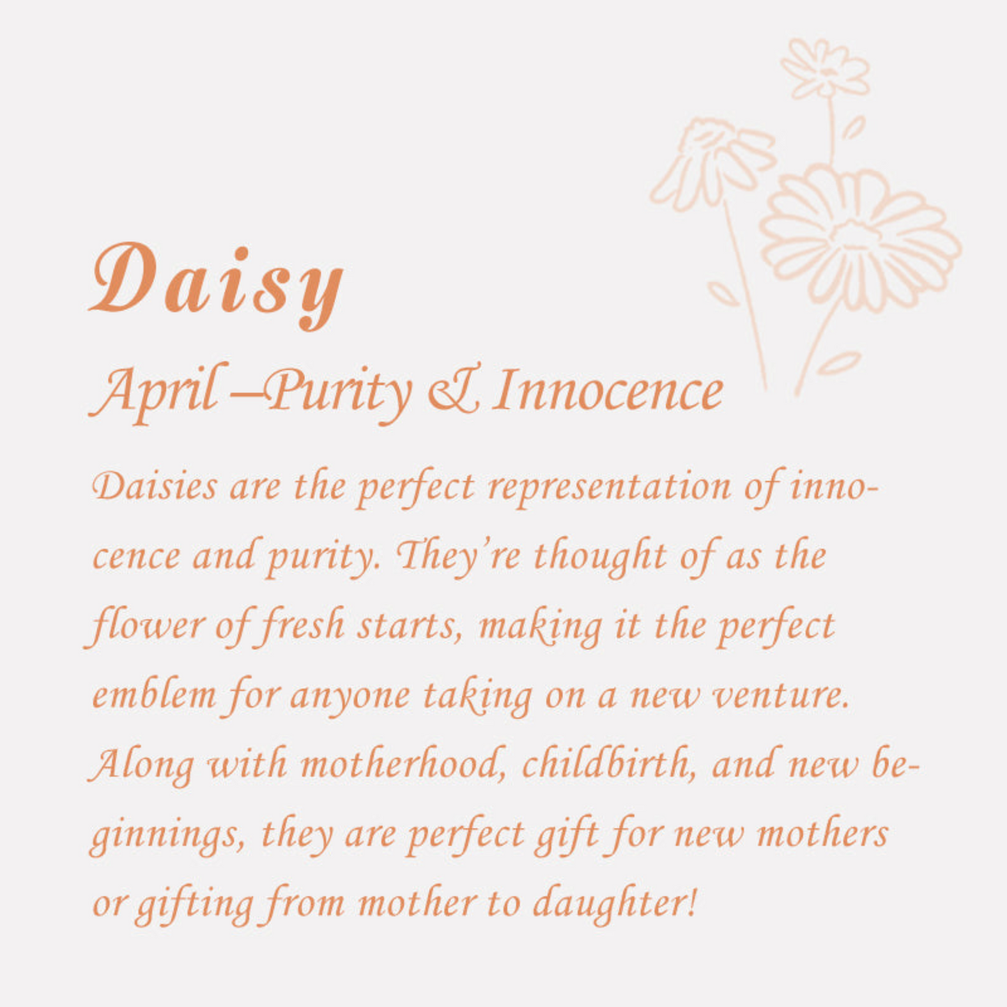 Birth Month Flower Pendant Rectangle April Daisy
