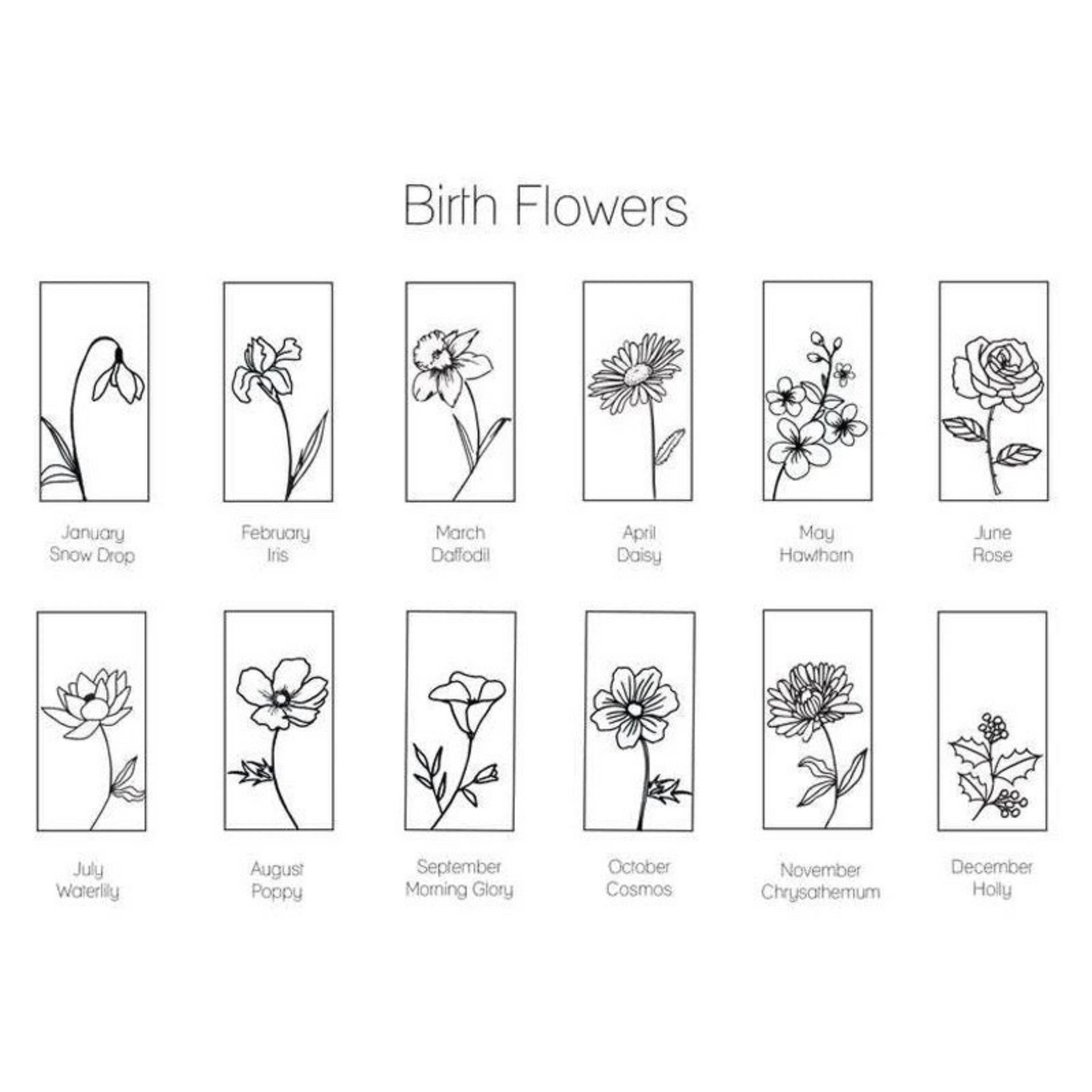 Birth Month Flower Pendant Rectangle April Daisy