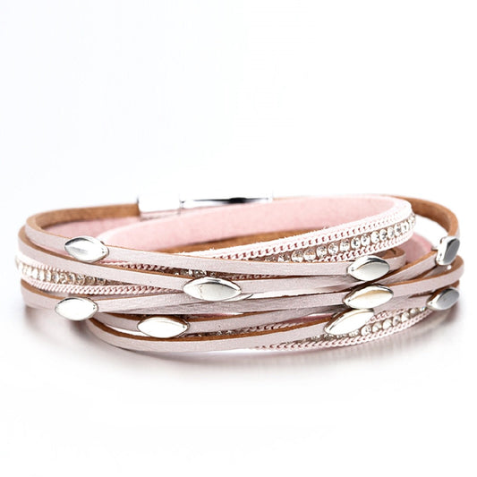 Bondi Pink Leather Bracelet