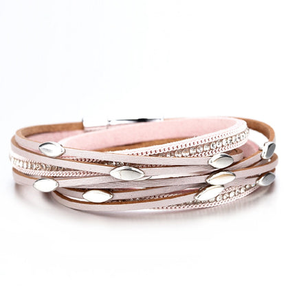 Pink Leather Bracelet