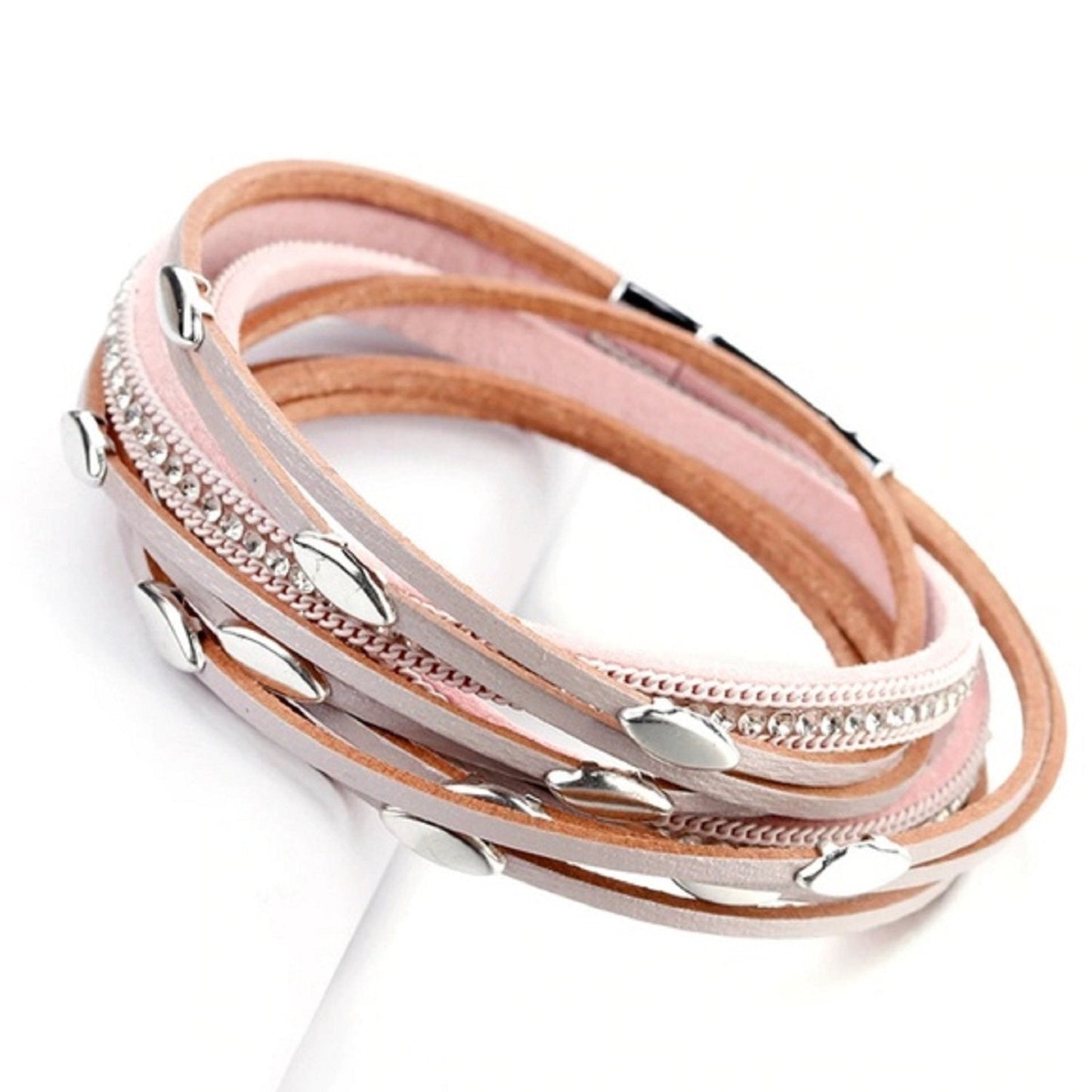 Bondi Pink Leather Bracelet