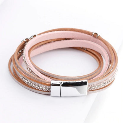 Pink Leather Bracelet