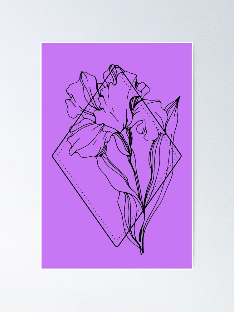 February Birth Month Flower Pendant Iris