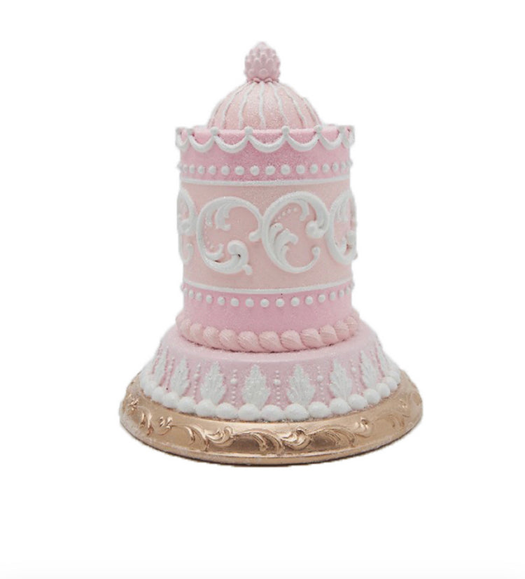 Pink Domed Cake Decor on Gold Tray Stand