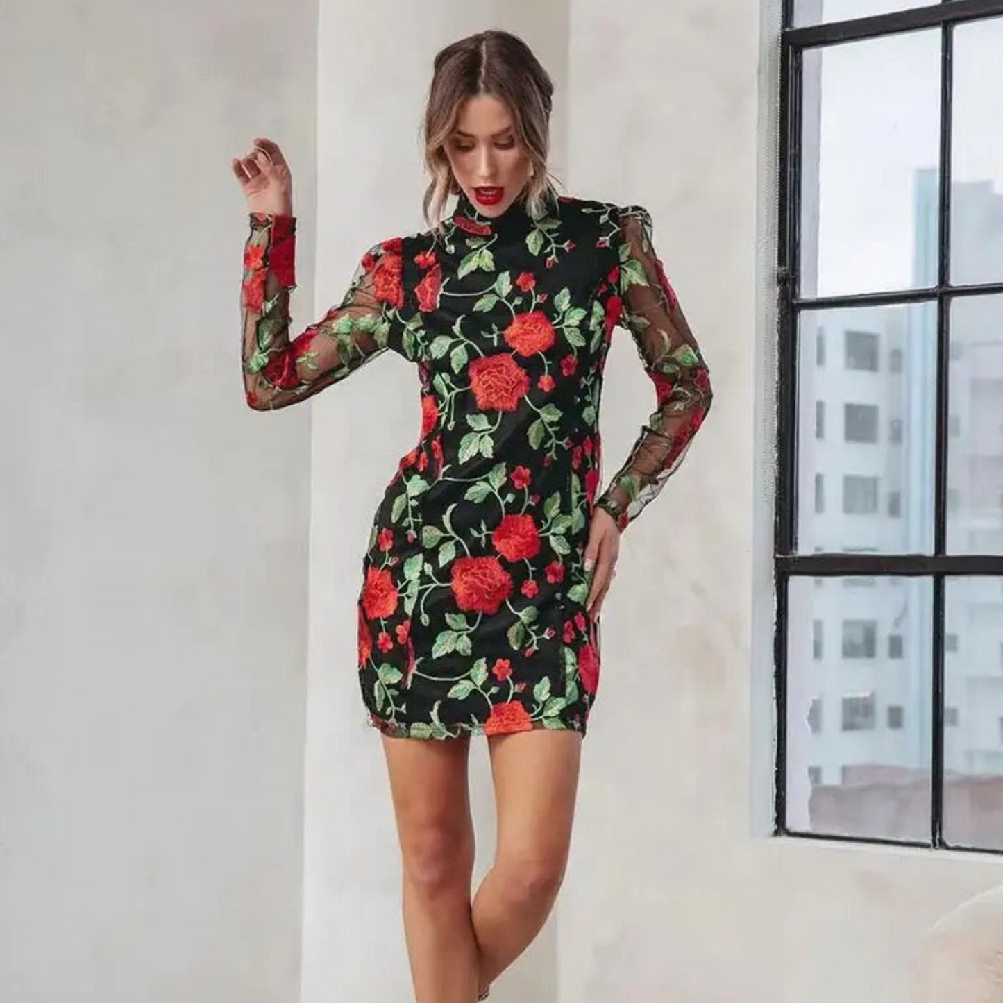 Scarlet Floral Mini Dress