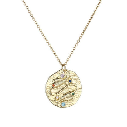 Gold Zodiac Gemstone Necklaces