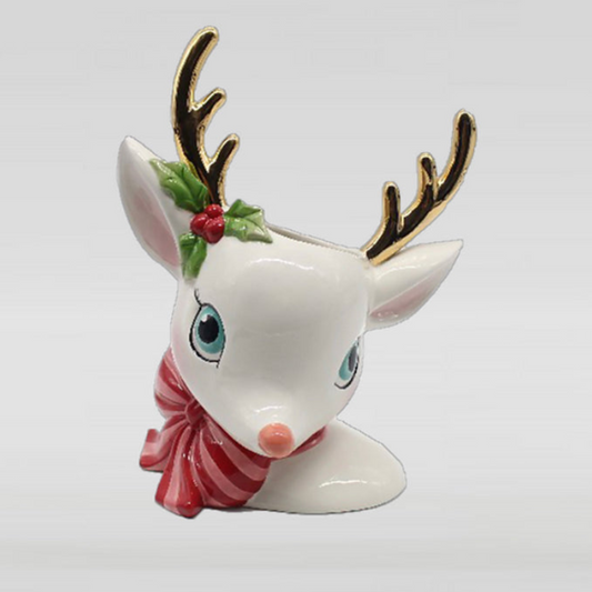 Retro White Deer Head Vase