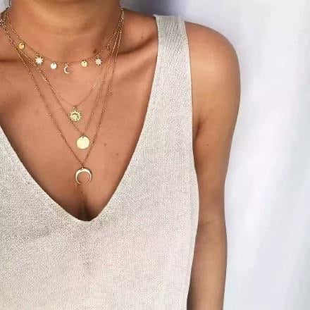 Layered Crescent Necklace